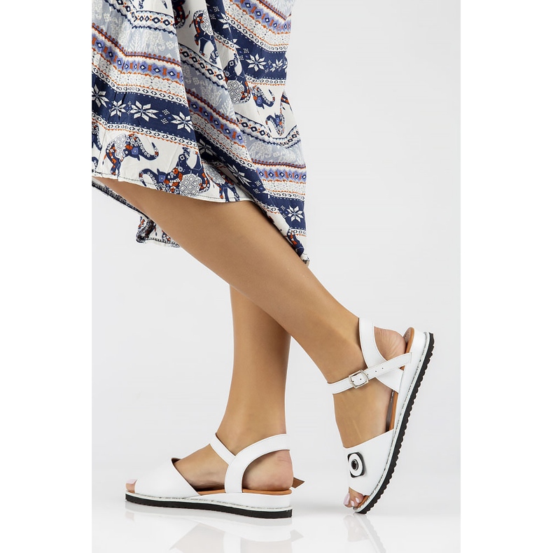 Sandales en cuir Filippo DS3913 / 22 Wh blanc blanche 1