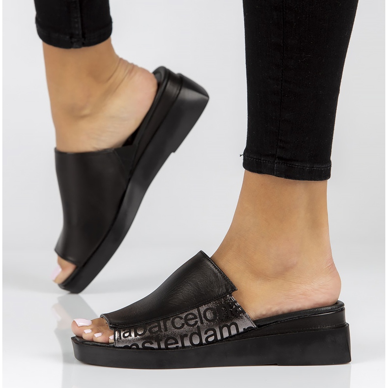 Babouches en cuir Filippo DK3921/22 Bk noir 2