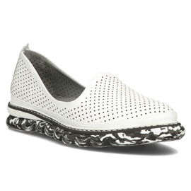Chaussures en cuir Filippo DP3919 / 22 Wh blanc blanche 1