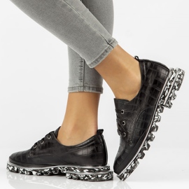 Chaussures en cuir Filippo DP3918 / 2022 Bk noir le noir 1