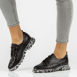 Chaussures en cuir Filippo DP3918 / 2022 Bk noir le noir 6