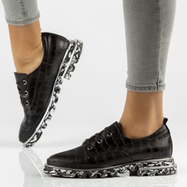 Chaussures en cuir Filippo DP3918 / 2022 Bk noir le noir 7