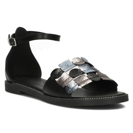 Filippo DS1286 / 22 Bk Mlt Sandales multicolores le noir 1