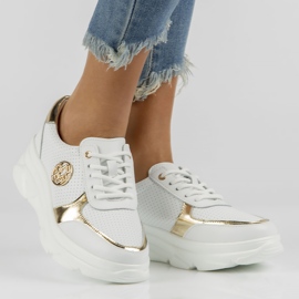 Baskets en cuir Filippo DP2138 / 22 Wh Go blanc blanche d'or 7