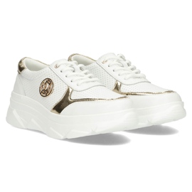 Baskets en cuir Filippo DP2138 / 22 Wh Go blanc blanche d'or 4