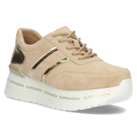 Baskets en cuir Filippo DP3689/22 Be beige d'or 1