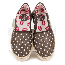 Kylie Espadrilles à pois brun 1