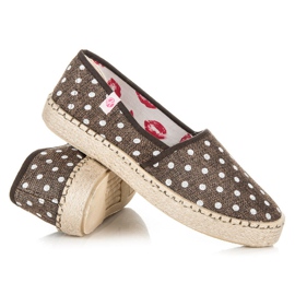 Kylie Espadrilles à pois brun 2