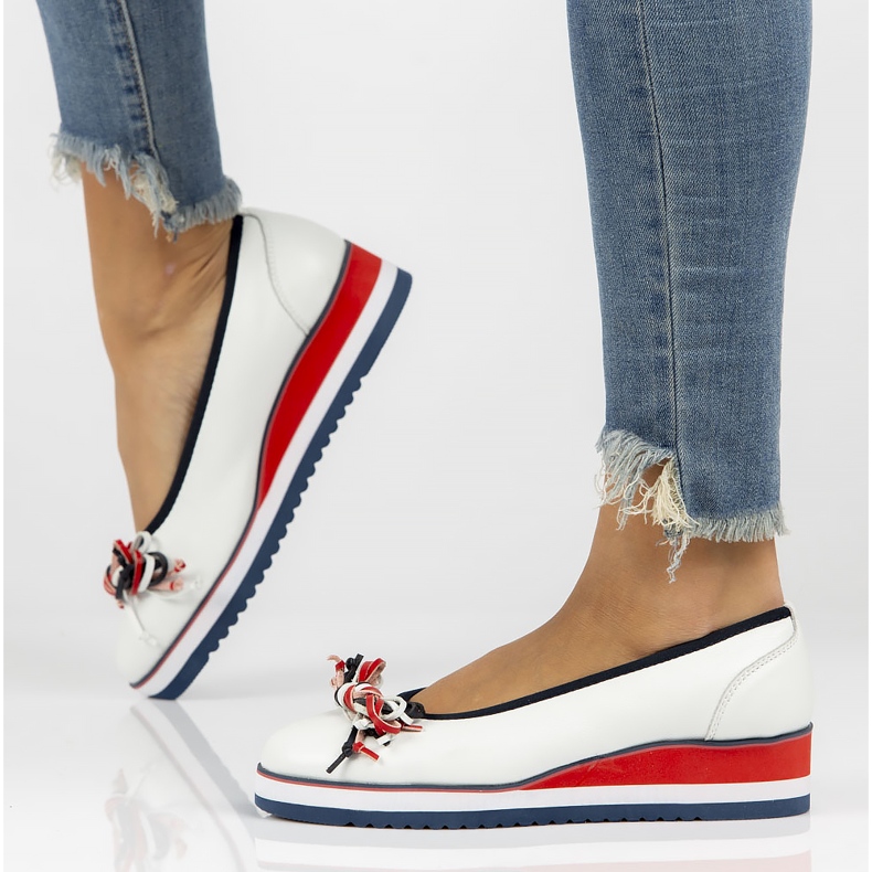 Ballerines en cuir Filippo DP2159 / 22 Wh blanc blanche 1