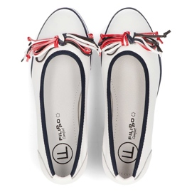 Ballerines en cuir Filippo DP2159 / 22 Wh blanc blanche 5