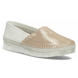 Chaussures en cuir Filippo DP2147 / 22 Wh Go blanc doré 1