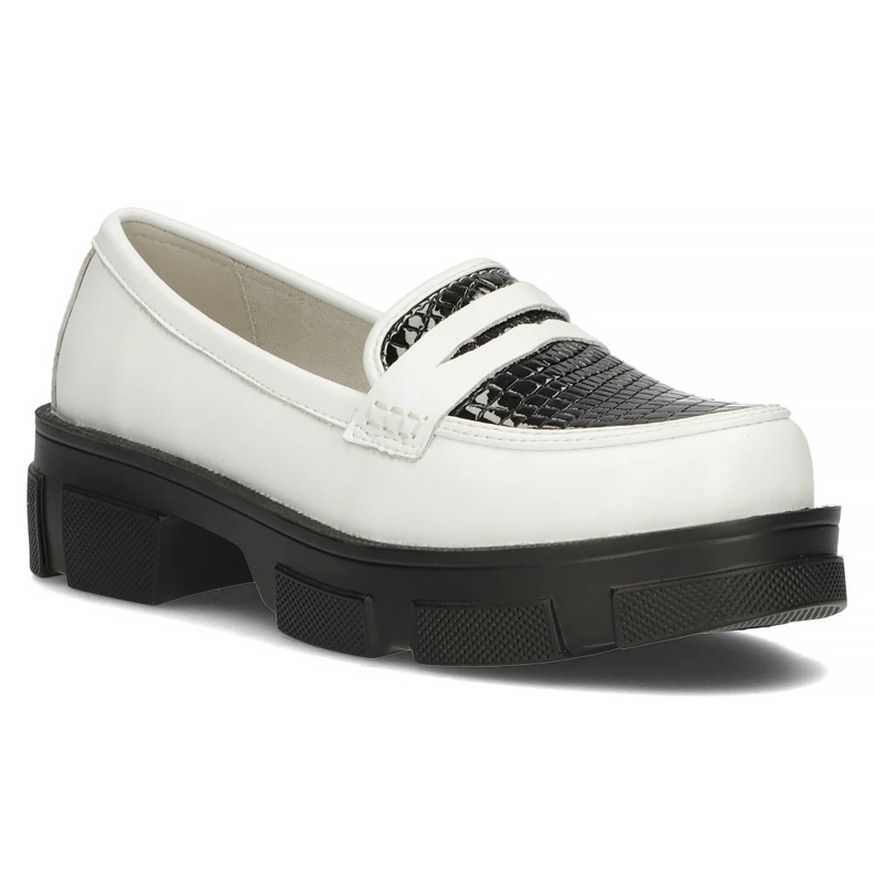 Chaussures en cuir Filippo DP3695 / 22 Wh Bk blanc blanche le noir 1