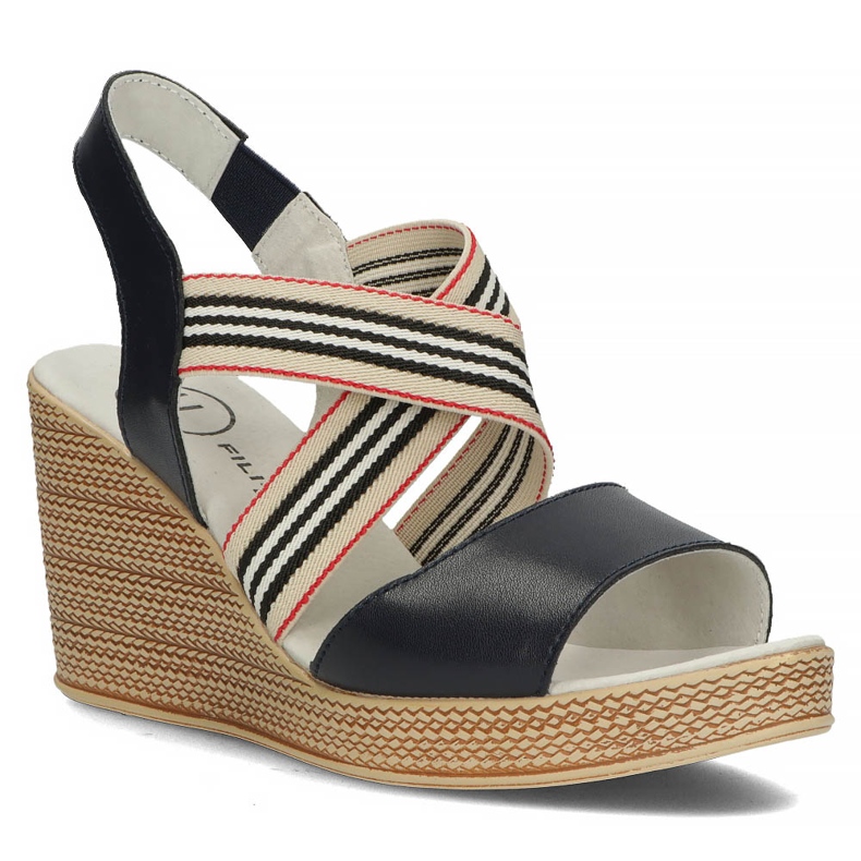 Sandales en cuir Filippo DS3520/22 Nv bleu marine 1 Sandales en cuir Filippo DS3520/22 Nv bleu marine 1