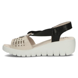 Sandales en cuir Filippo DS3501/22 Go Bk doré le noir d'or 3