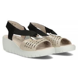 Sandales en cuir Filippo DS3501/22 Go Bk doré le noir d'or 2