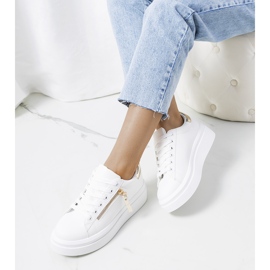 Baskets Tamis femme blanches et dorées d'or 1 Baskets Tamis femme blanches et dorées d'or 1