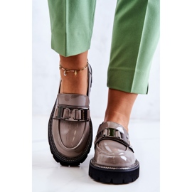 S.Barski Chaussures Cuir Laqué Gris Corine 2