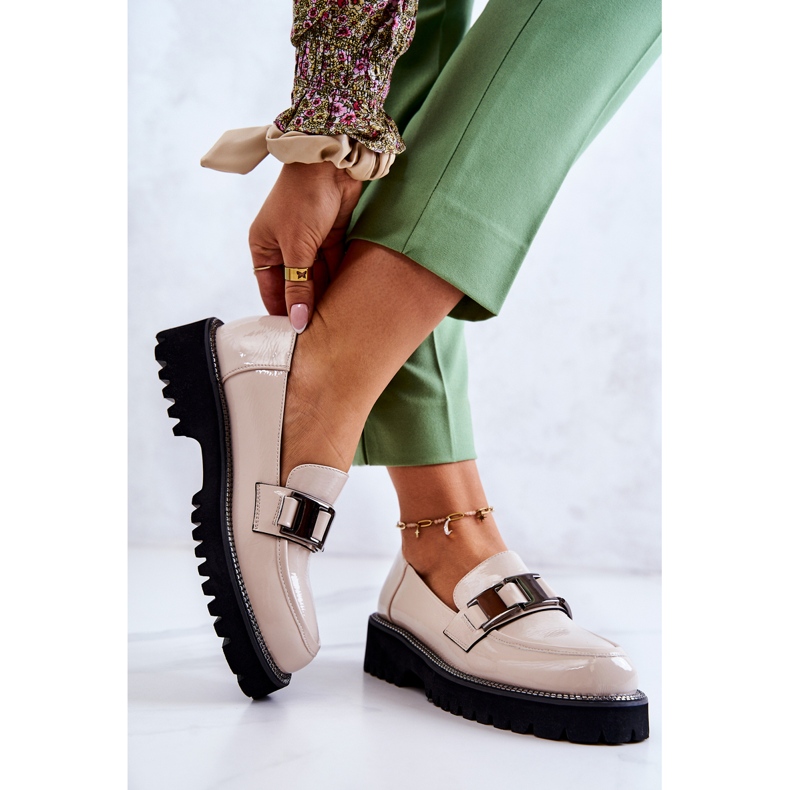 S.Barski Chaussures Cuir Laqué Beige Clair Corine 2 S.Barski Chaussures Cuir Laqué Beige Clair Corine 2