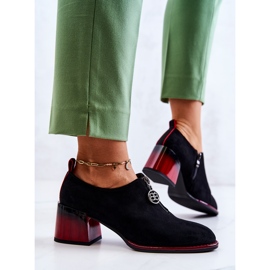 S.Barski Chaussures en daim à la mode sur un poteau Lorena noir et rouge le noir 4