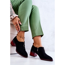 S.Barski Chaussures en daim à la mode sur un poteau Lorena noir et rouge le noir 6