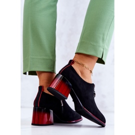 S.Barski Chaussures en daim à la mode sur un poteau Lorena noir et rouge le noir 5