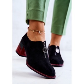 S.Barski Chaussures en daim à la mode sur un poteau Lorena noir et rouge le noir 2