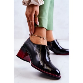 S.Barski Chaussures à la mode laquées sur un poteau Lorena noir et rouge le noir 3