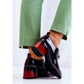 S.Barski Chaussures à la mode laquées sur un poteau Lorena noir et rouge le noir 5