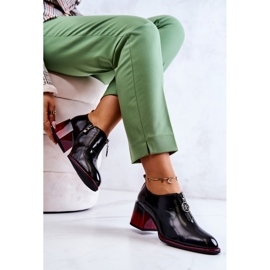 S.Barski Chaussures à la mode laquées sur un poteau Lorena noir et rouge le noir 6
