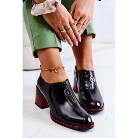 S.Barski Chaussures à la mode laquées sur un poteau Lorena noir et rouge le noir 7