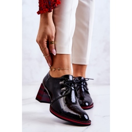 S.Barski Chaussures laquées à fermeture éclair en noir et rouge Laurosa 1