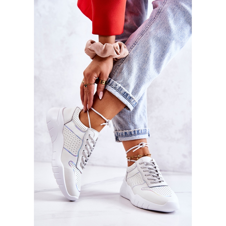 S.Barski Baskets Classiques Femme Blanc Carly blanche 2