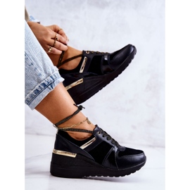 S.Barski Chaussures De Sport En Daim Pour Femmes Sur Un Compensé Noir Larson le noir 8