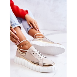 S.Barski Richelieus Femme Sur La Plateforme Noriso Beige Et Or d'or 1