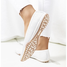 Ballerines en cuir blanc Simge blanche 2