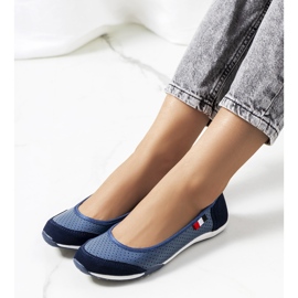 Ballerines en cuir bleu marine Kester 1 Ballerines en cuir bleu marine Kester 1