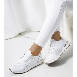 Baskets Kappers en cuir blanc blanche d'or 1