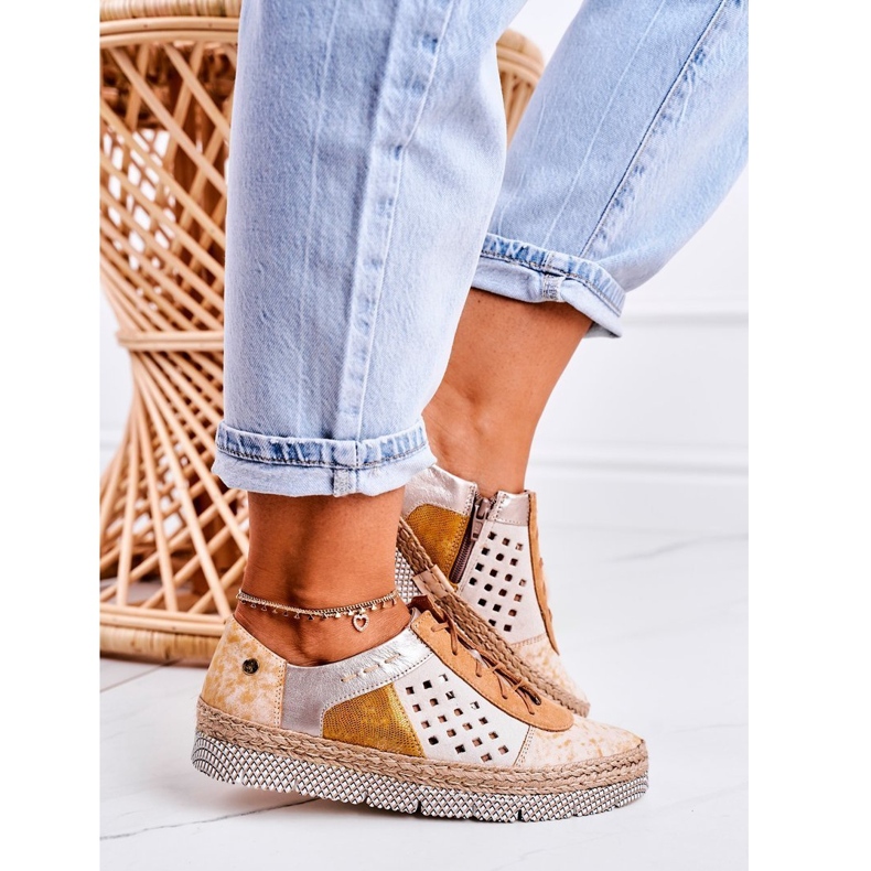 Chaussures en cuir pour femmes Maciejka Jaune 03339-44 1