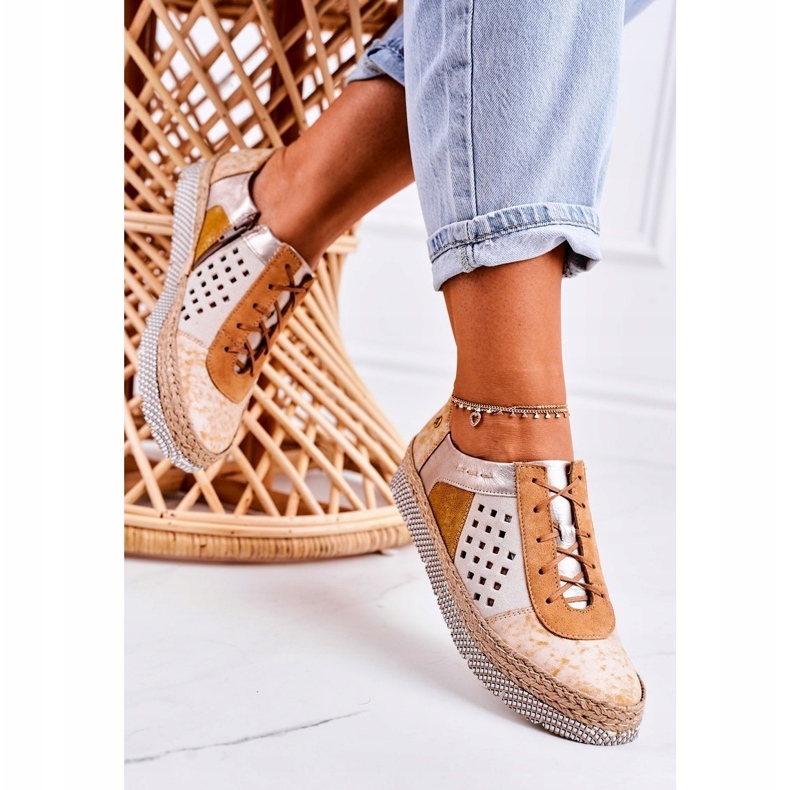 Chaussures en cuir pour femmes Maciejka Jaune 03339-44 2