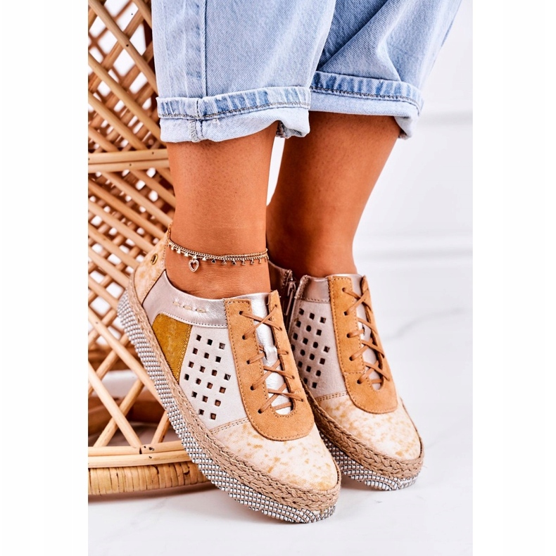 Chaussures en cuir pour femmes Maciejka Jaune 03339-44 3