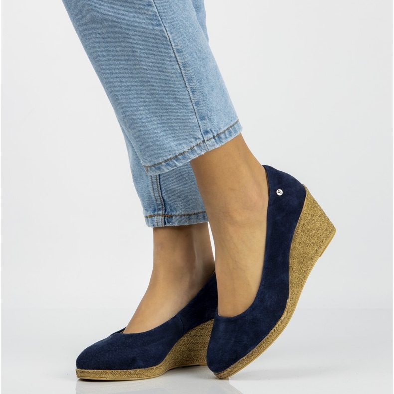 Chaussures en cuir Filippo DP1328/20 Nv bleu marine jaune 2