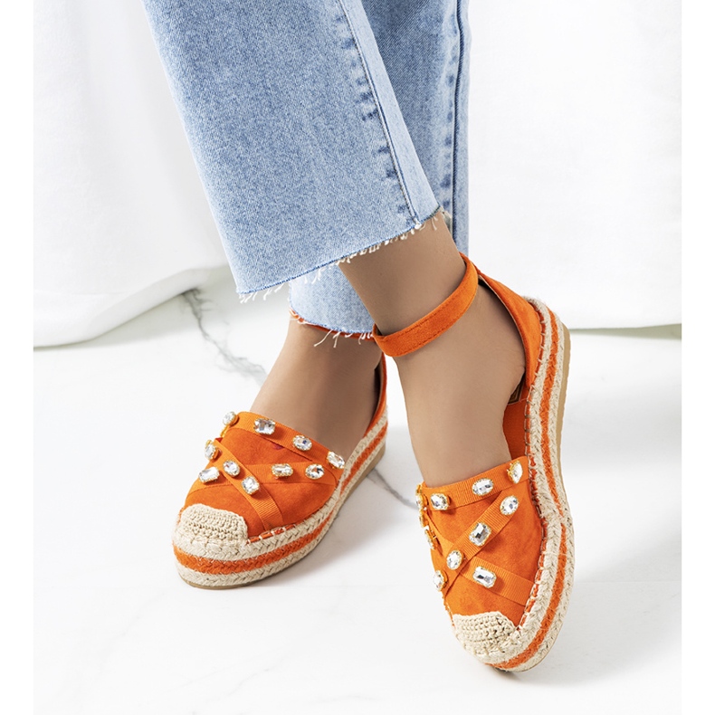Espadrilles orange avec zircons cubiques Dide 1 Espadrilles orange avec zircons cubiques Dide 1