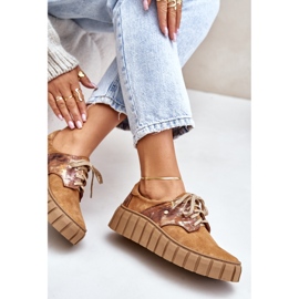 Chaussures en daim sur la plate-forme d'hypnose marron brun 3