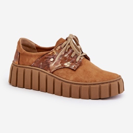 Chaussures en daim sur la plate-forme d'hypnose marron brun 6