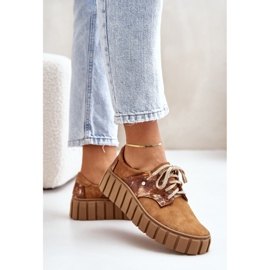 Chaussures en daim sur la plate-forme d'hypnose marron brun 1