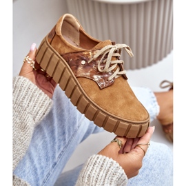 Chaussures en daim sur la plate-forme d'hypnose marron brun 4