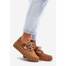 Chaussures en daim sur la plate-forme d'hypnose marron brun 7