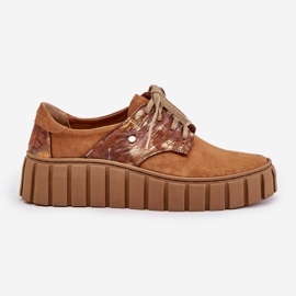 Chaussures en daim sur la plate-forme d'hypnose marron brun 5