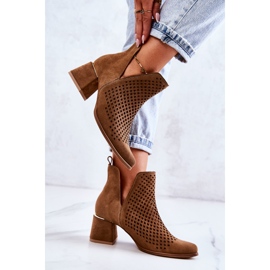 Bottines Daim Ajourées Lewski Shoes 3165 Camel brun 3