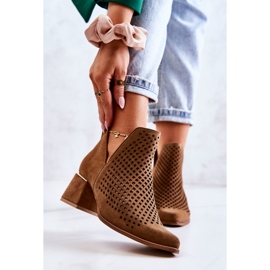 Bottines Daim Ajourées Lewski Shoes 3165 Camel brun 1